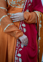 Iqra Collection – Assam Silk Anarkali with Rajputi Zardozi & Moti Handwork
