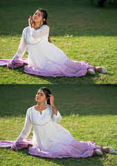 Eira – Shaded Flare Kurta with Organza Leheriya Dupatta