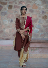 Syra – Pure Crepe Kurta Set with Handcrafted Dori & Zari Work