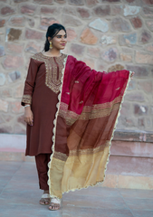 Syra – Pure Crepe Kurta Set with Handcrafted Dori & Zari Work