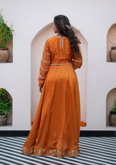 Iqra Collection – Assam Silk Anarkali with Rajputi Zardozi & Moti Handwork