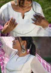 Eira – Shaded Flare Kurta with Organza Leheriya Dupatta