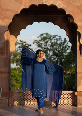 Huma – Afgani Sleeve Hand-Embroidered Kurta Set
