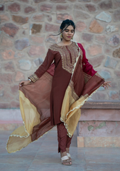 Syra – Pure Crepe Kurta Set with Handcrafted Dori & Zari Work