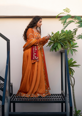 Iqra Collection – Assam Silk Anarkali with Rajputi Zardozi & Moti Handwork