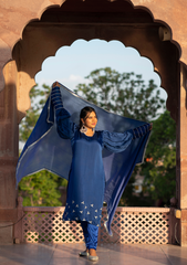 Huma – Afgani Sleeve Hand-Embroidered Kurta Set
