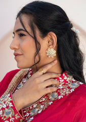 Adab – Authentic Red Embroidered Kurta Set with Satin Organza Dupatta