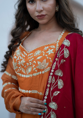 Iqra Collection – Assam Silk Anarkali with Rajputi Zardozi & Moti Handwork